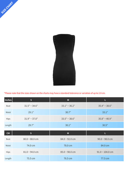 Studded Side Cut-Out Mini Dress