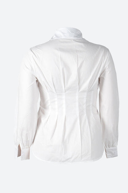 Collar Button Long Sleeve Blouse