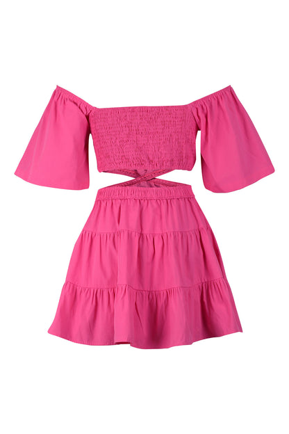 Off-the-Shoulder Cut Out Mini Dress