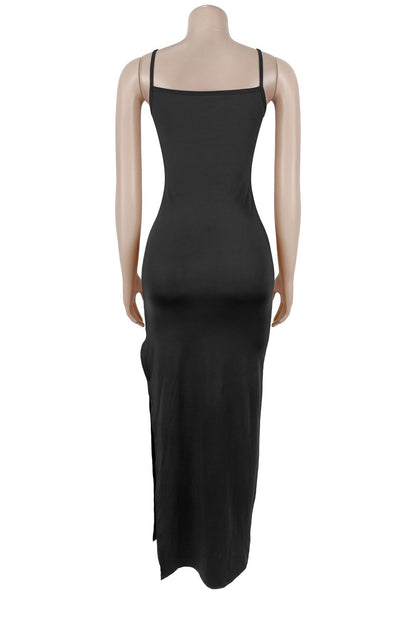 Beaded High-Neck Ruched Mesh Maxi Dress