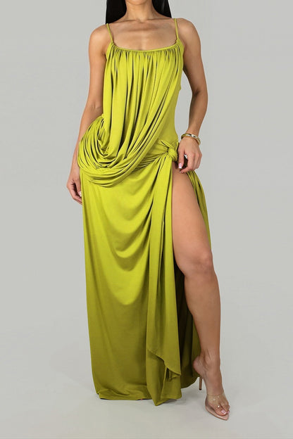 Asymmetrical Draped Maxi Dress