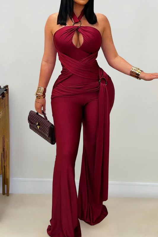 Halter Neck Wide-Leg Jumpsuit