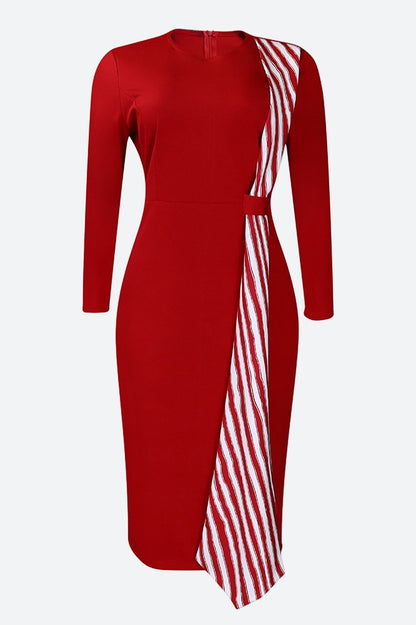 Print Hip Wrap Dress