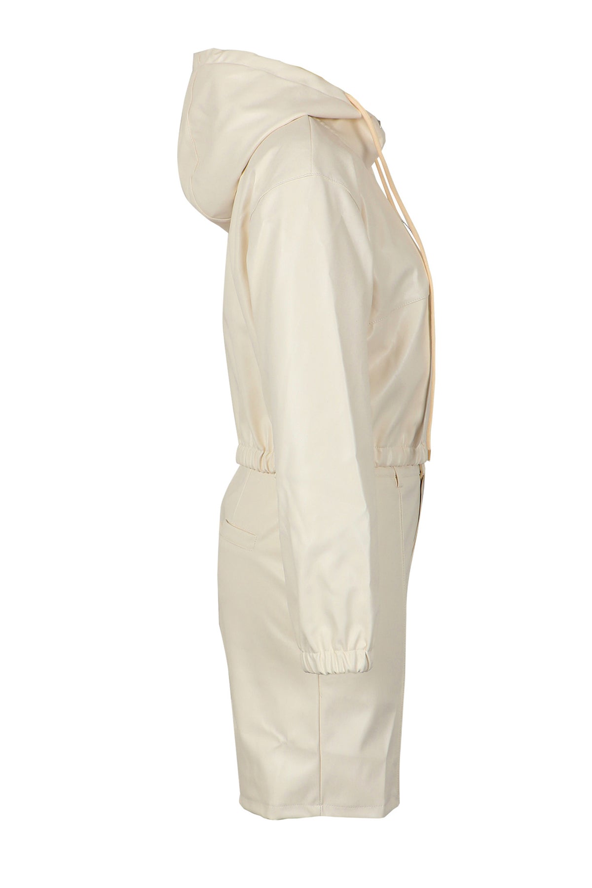 Leather-Look Hooded Jacket & Bermuda Shorts Set