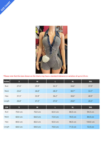 Washed Sleeveless Rompers