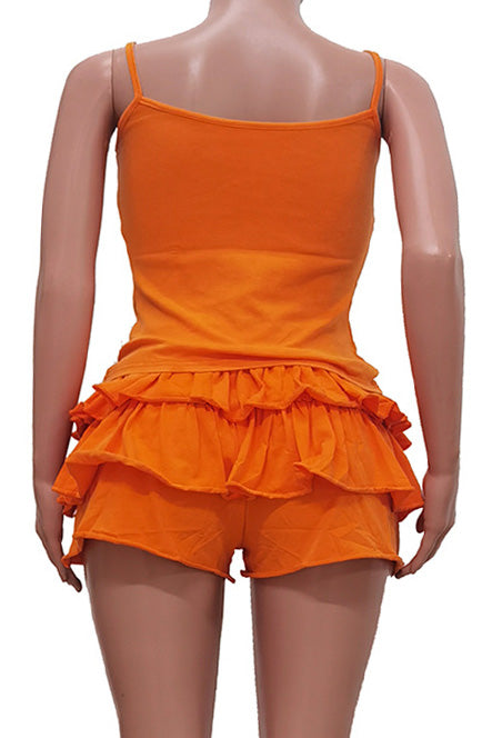 Washed Camisole and Ruffle Skort Set
