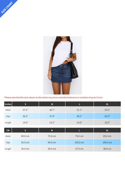 Retro Slim Stretch Denim Mini Skirt