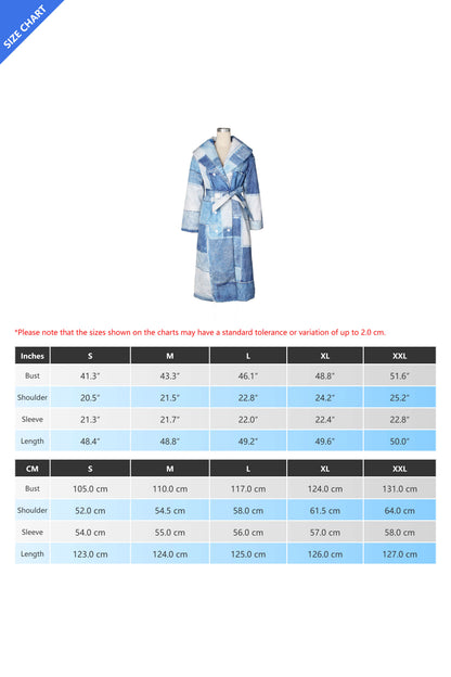 Denim Trench Puffer Coat