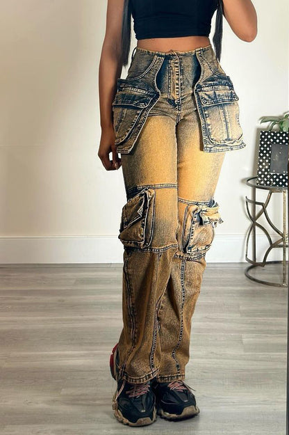 Denim Utility Cargo Jeans