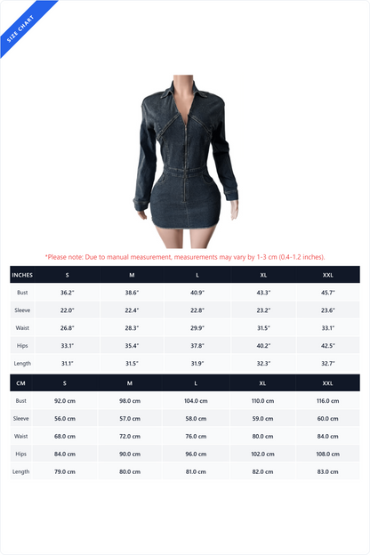 Zip-Up Denim Corset Mini Dress