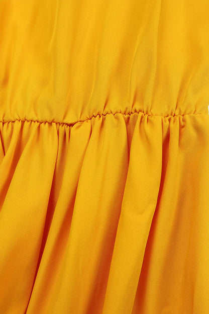 High Neck Puff Sleeve Evening Large Hem Dresses