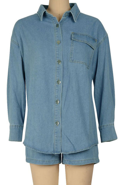 Denim Jacket & Shorts Set