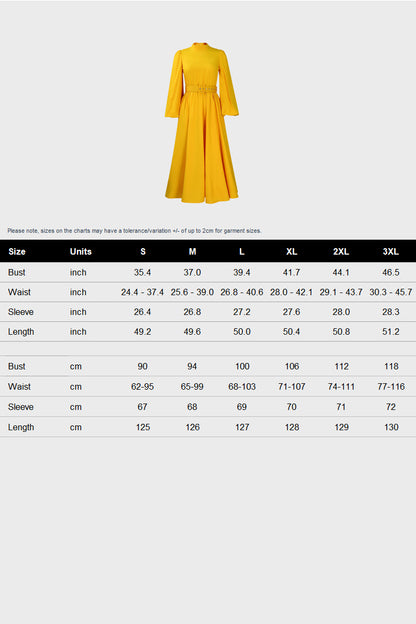 High Neck Puff Sleeve Evening Large Hem Dresses