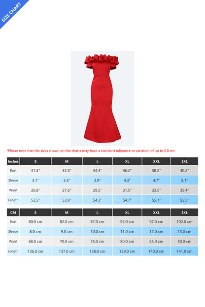 Solid Ruffle Collar Mermaid Dress