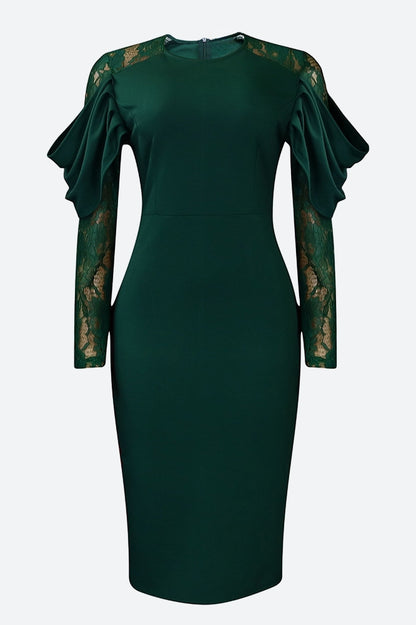 Elegant Lace Slim Fit Patchwork Sexy Dress