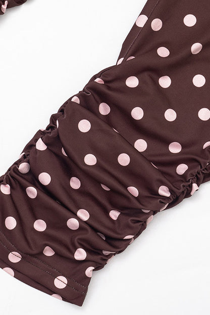 Polka Dot Cutout Top & Capri Pants Set