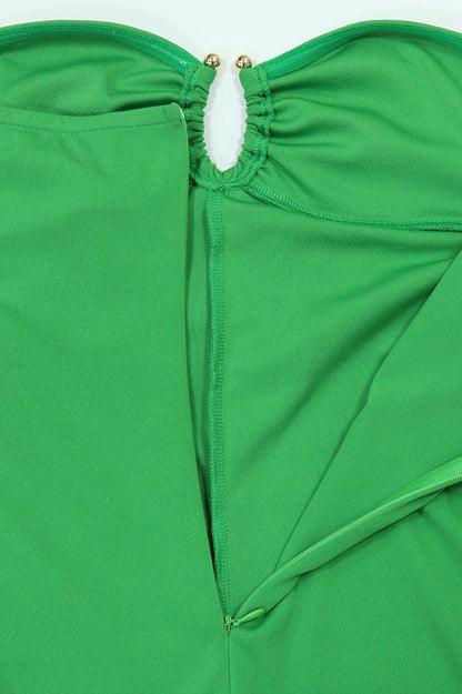 Sleeveless Tube Top Solid Color Jumpsuit