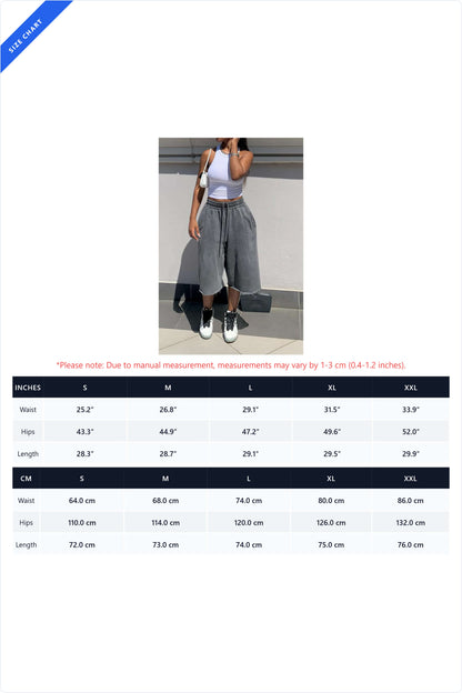 Vintage Wash Raw Hem Baggy Sweat Shorts