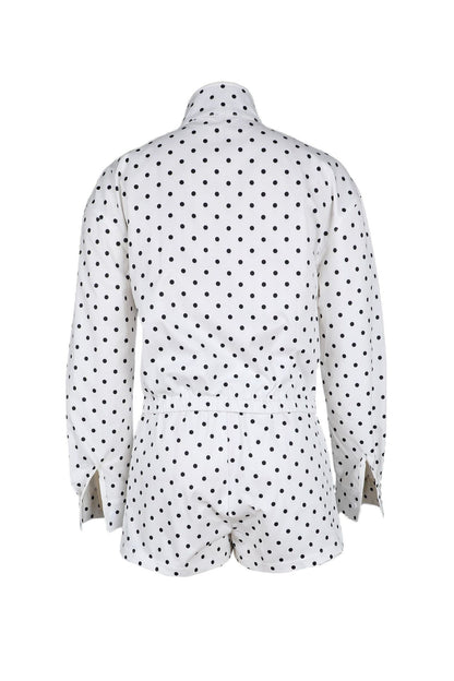 Polka Dot Zip-Up Jacket & Shorts Set
