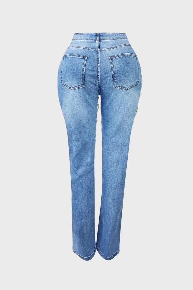 Rhinestone Denim Jeans