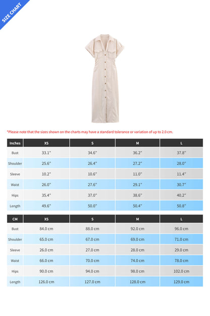 Denim Button Short Sleeve Dress