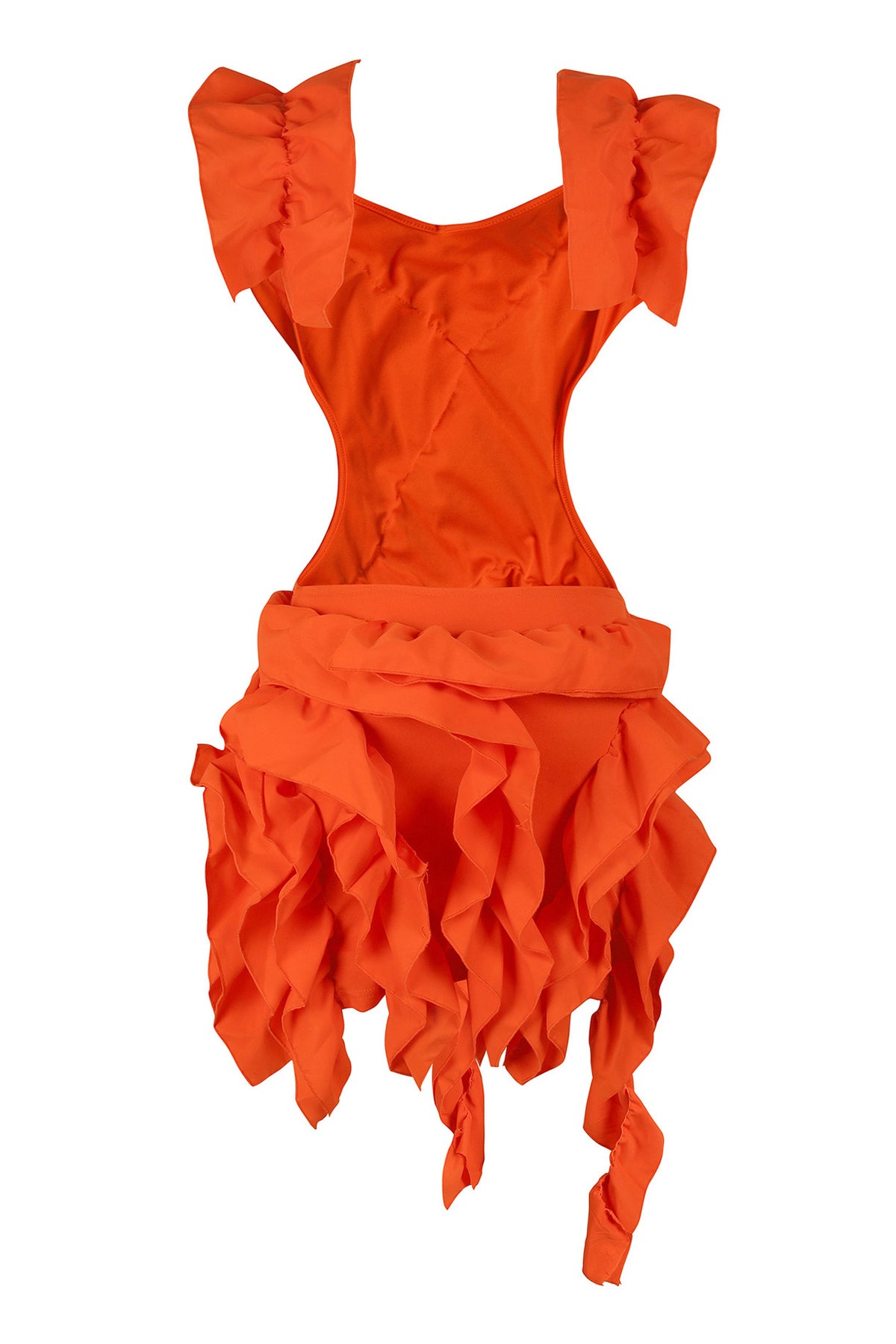 Backless Ruffle Tiered Cutout Mini Dress