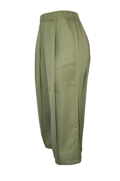 High Waist Pleated Wide Leg Culottes
