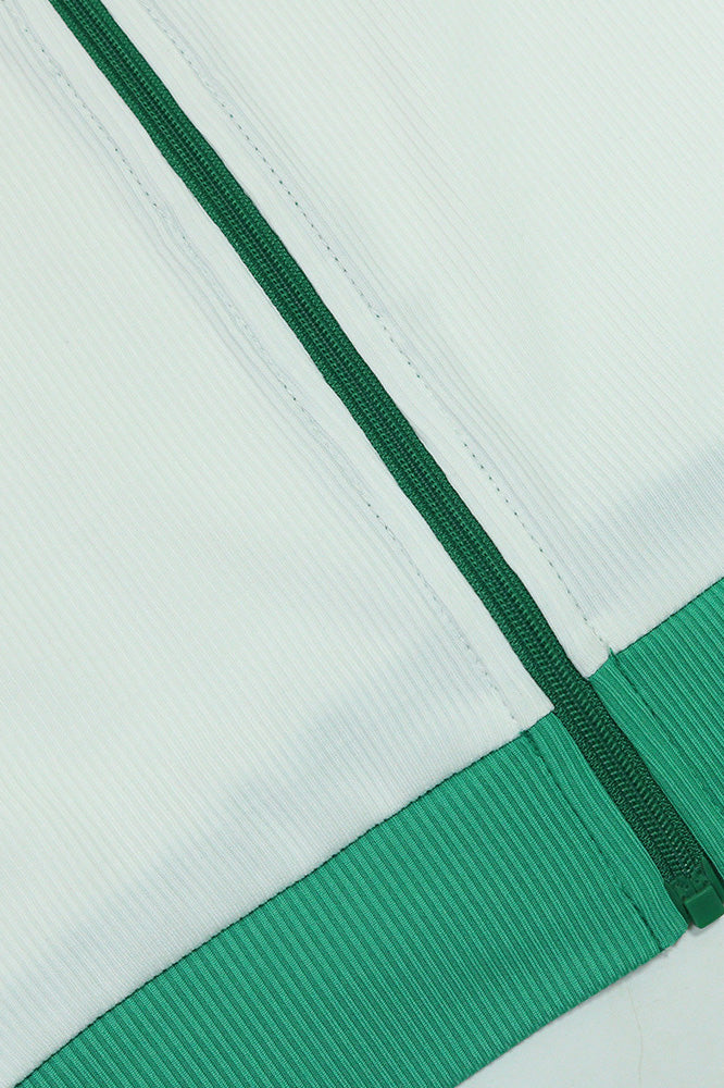 Colorblock Sleeveless Zip Top and Skirt Outfit