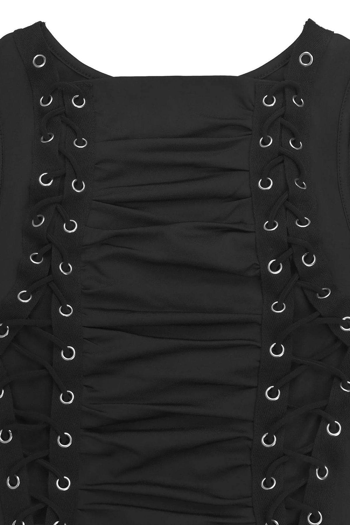 Cutout Lace-Up Bodycon Mini Dress