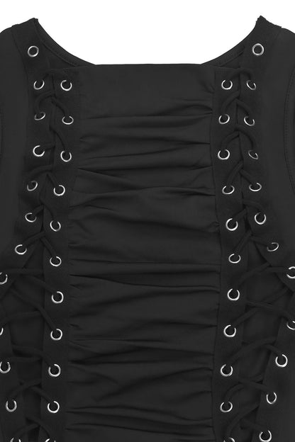 Cutout Lace-Up Bodycon Mini Dress