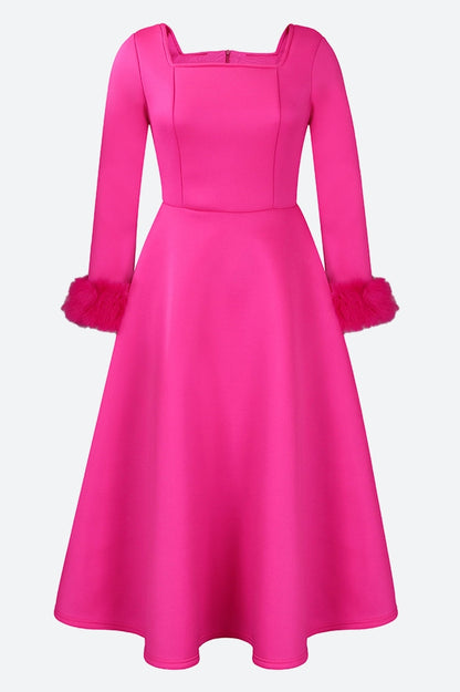 Long Sleeve Square Neck Maxi Dresses