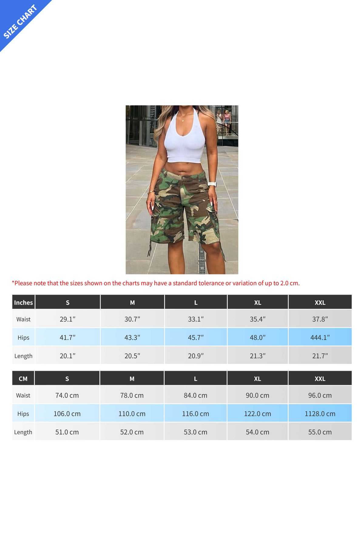Camo Print Utility Cargo Shorts