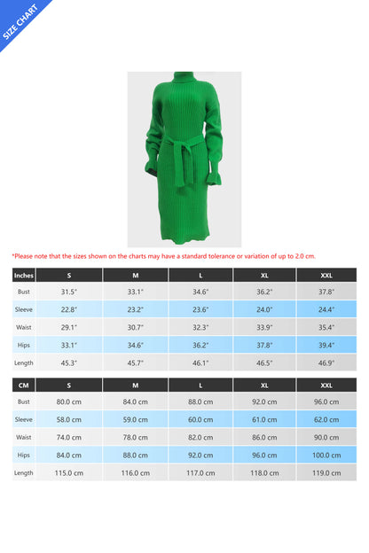 Rib Knit Tie Waist Midi Dress