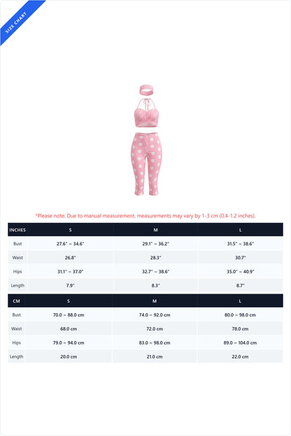 3-Piece Crop Top, Capri & Headband Set