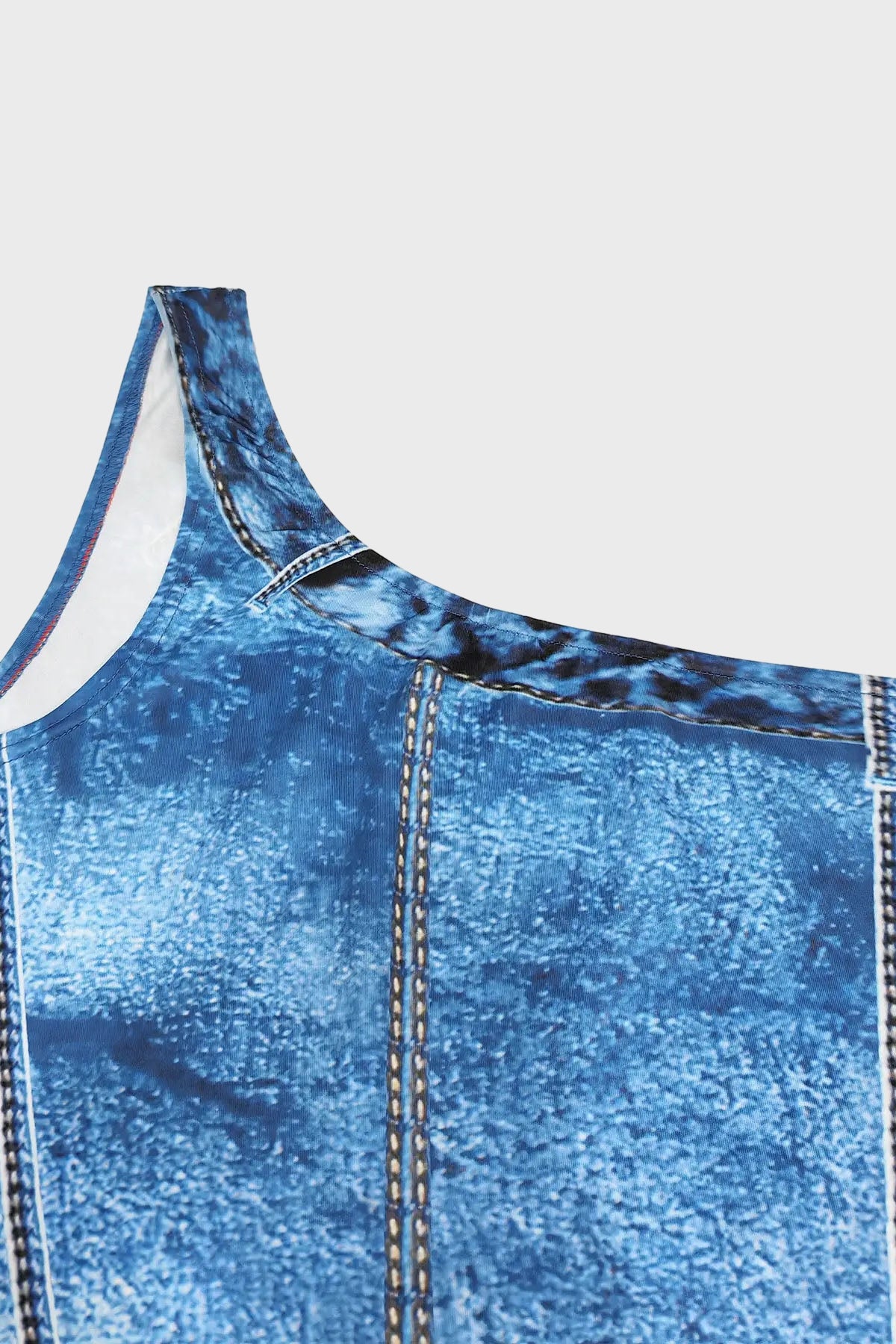 Denim Print Midi Dress