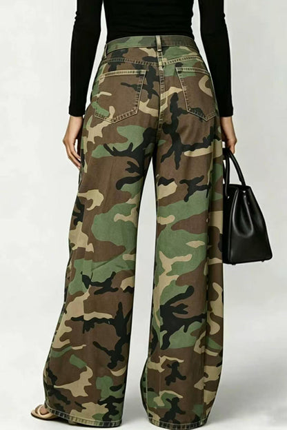 Baggy Camo Eyelet Wide Leg Pants