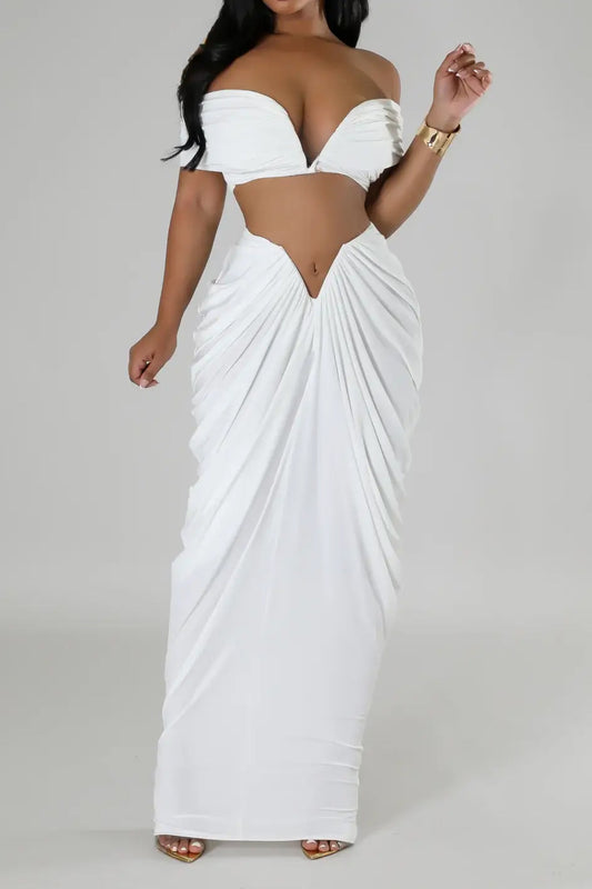 Crop Top Maxi Skirt Set