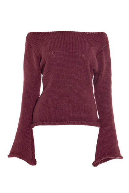 Off Shoulder Knitted Sweater