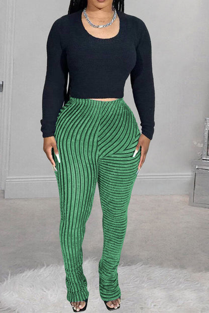 Striped Fuzzy Leggings