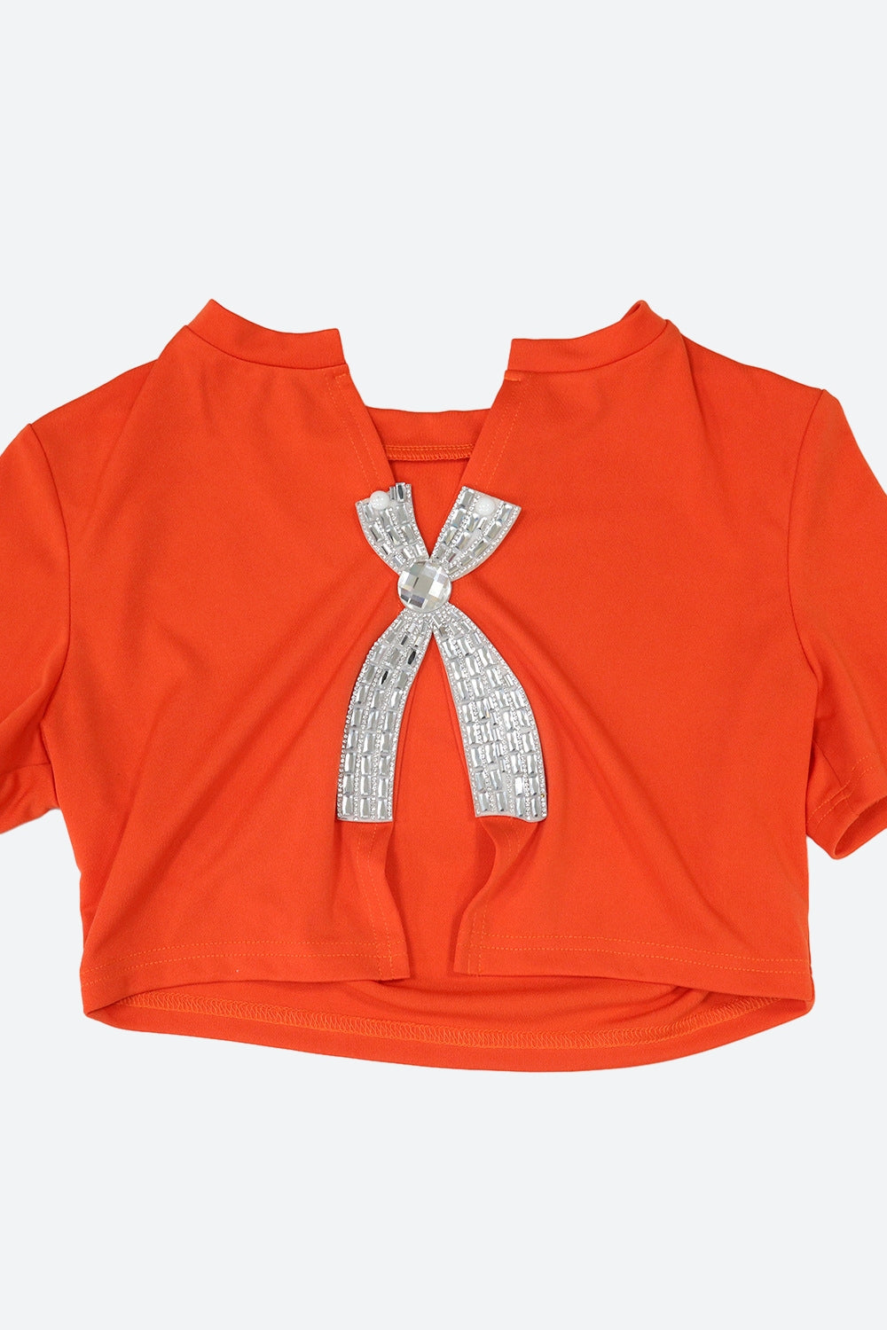 Short Sleeve Cropped Top Pants Set