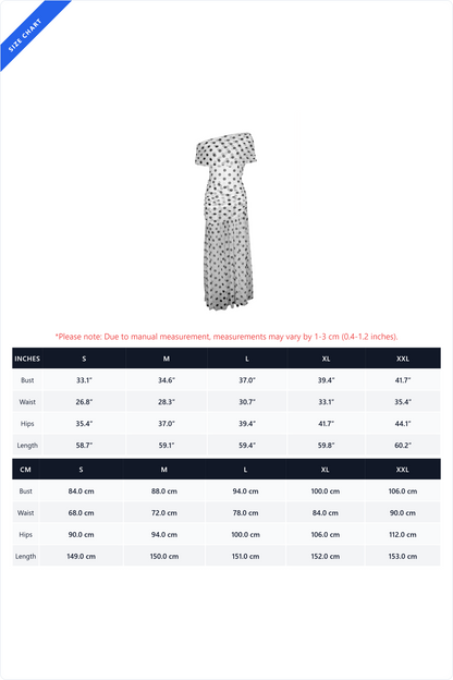 Polka Dot Off-Shoulder Slit Maxi Dress