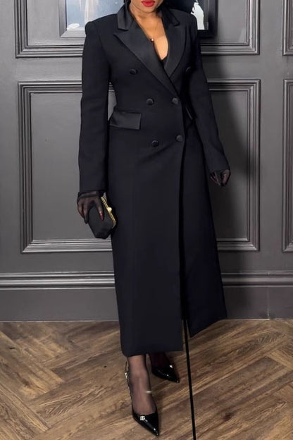 Black Double-Breasted Tuxedo Coat