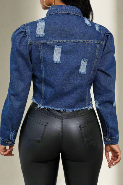 Puff Sleeve Denim Jacket