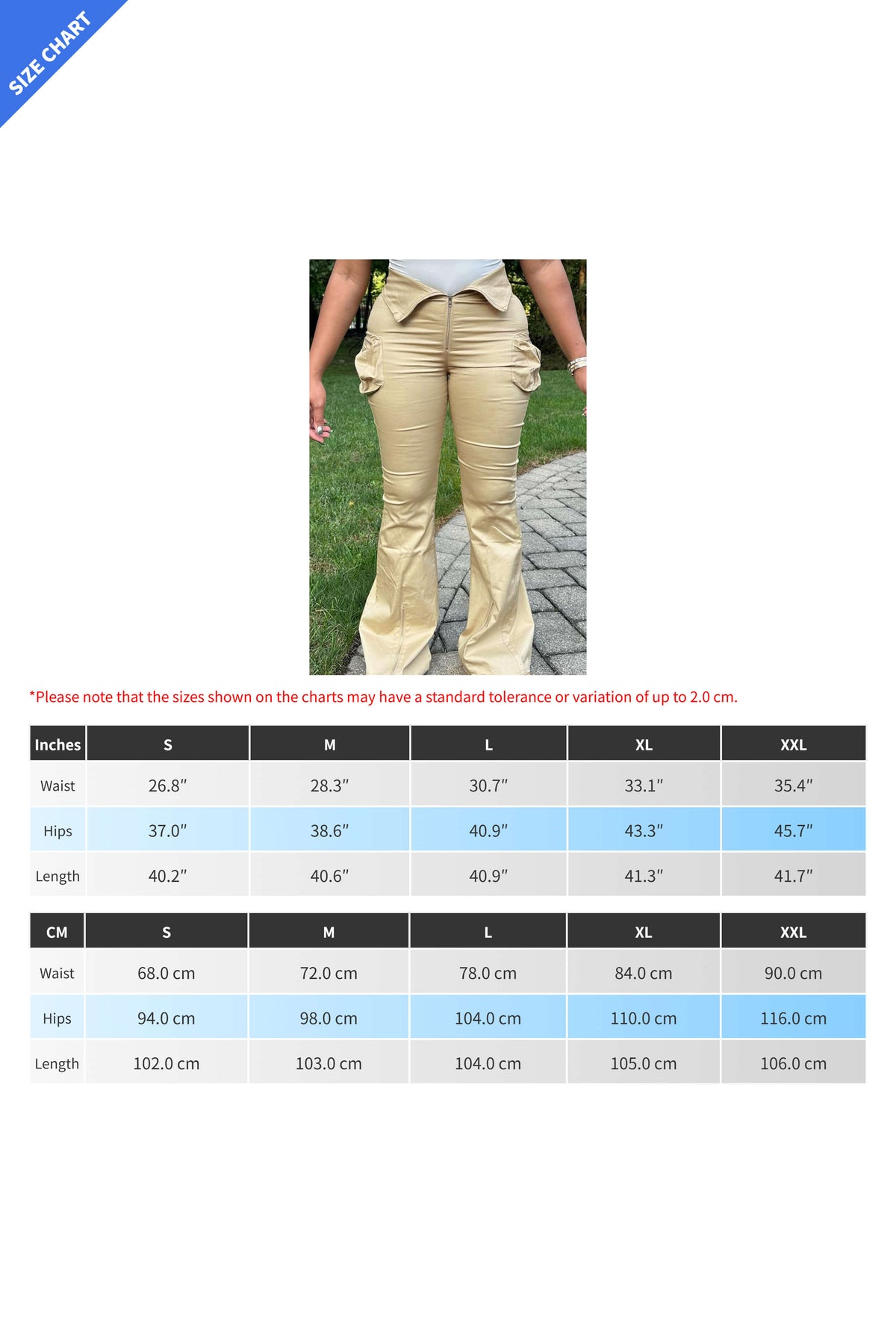 Zip Cargo Flared Pants