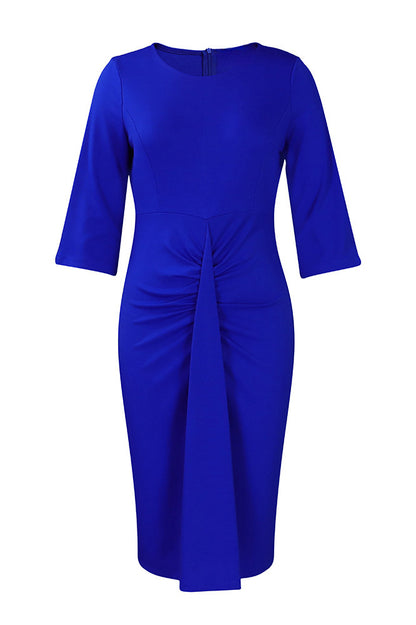 Office Pleated Pencil Dress Women's Slim Fit