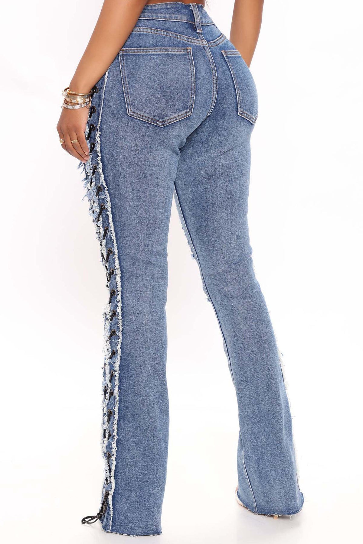All Laced Up Mid-Rise Bootcut Jeans