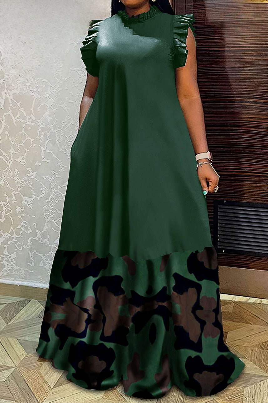 Maxi Dress With Ruffle Sleeve