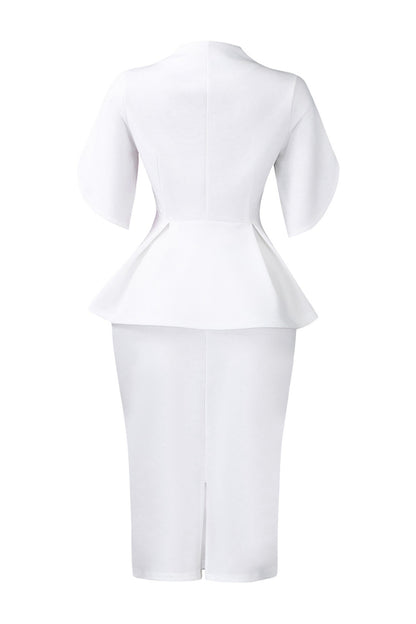 Elegant Peplum Top & Pencil Skirt Set