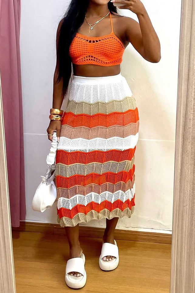 Multi Colour Stripe Knitted Sets
