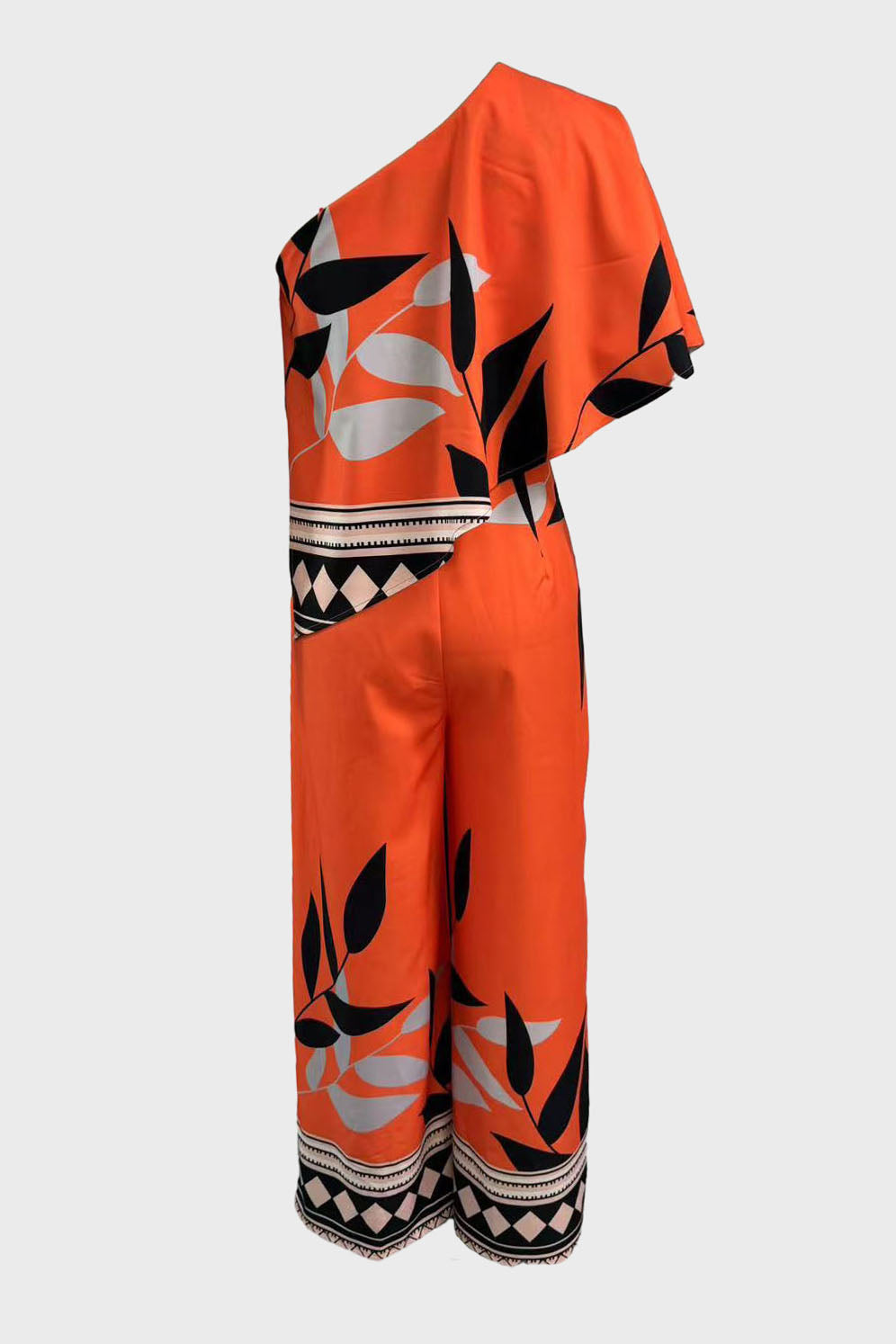 Printed Irregular Wide-leg Jumpsuit